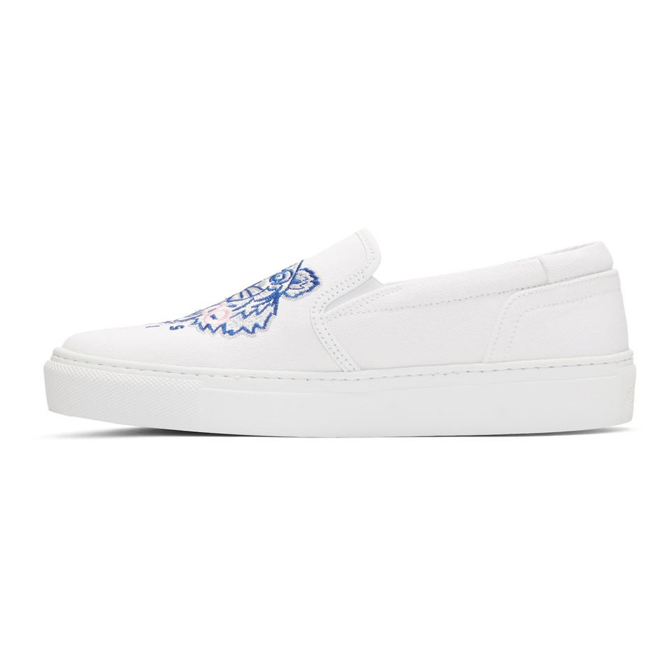 kenzo white slip on