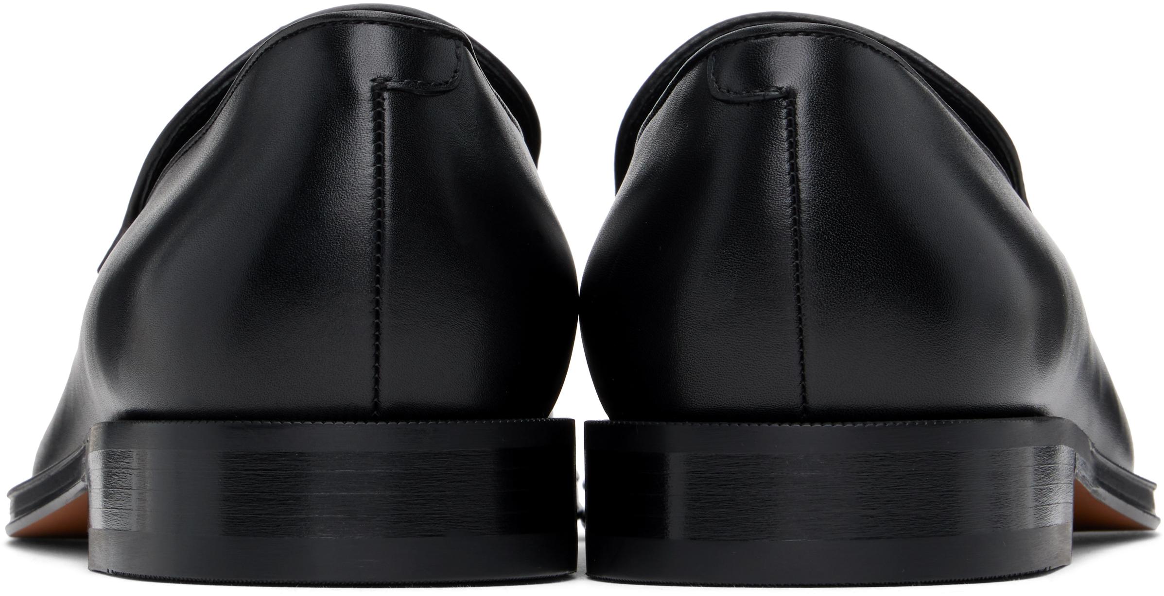 BOSS Leather Apron Toe Loafers in Black for Men | Lyst