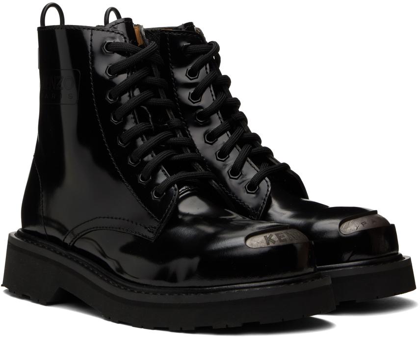 KENZO Black Paris Smile Boots for Men Lyst UK