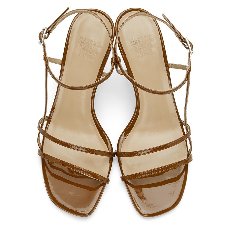 Maryam Nassir Zadeh Brown Patent Irene Sandals - Lyst