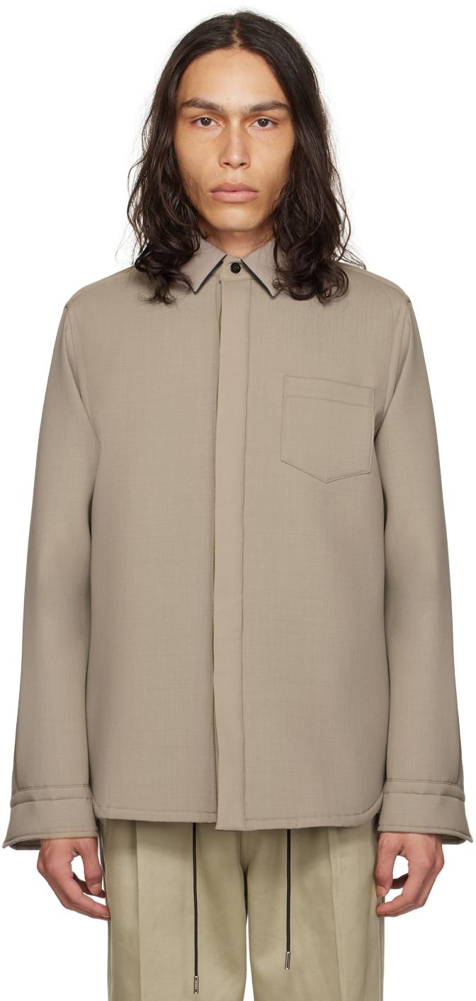 Sacai メンズ ブラウン Suiting Bonding シャツ シャツ
