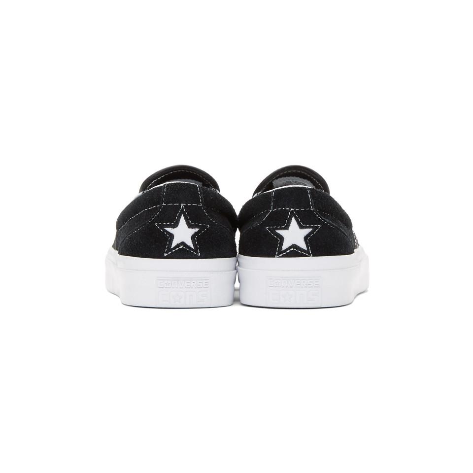 Converse Black Suede One Star Slip-on Sneakers for Men | Lyst
