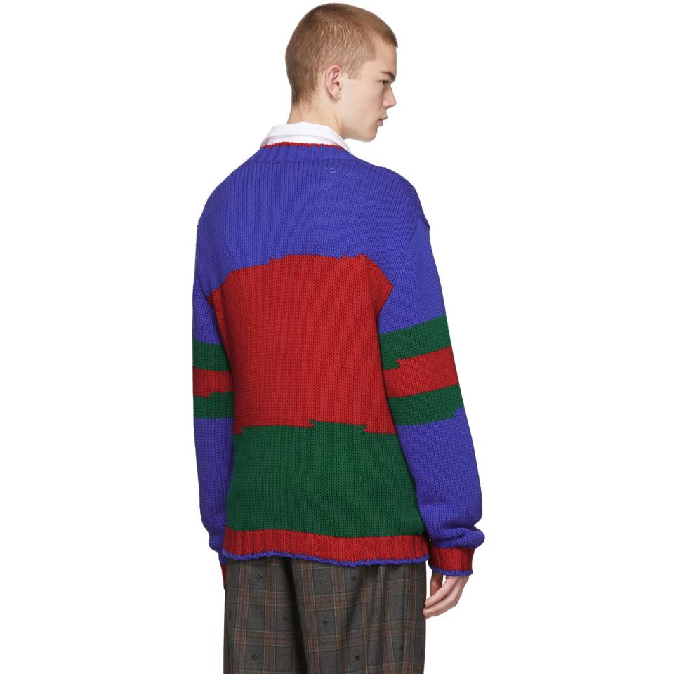 red and blue gucci sweater