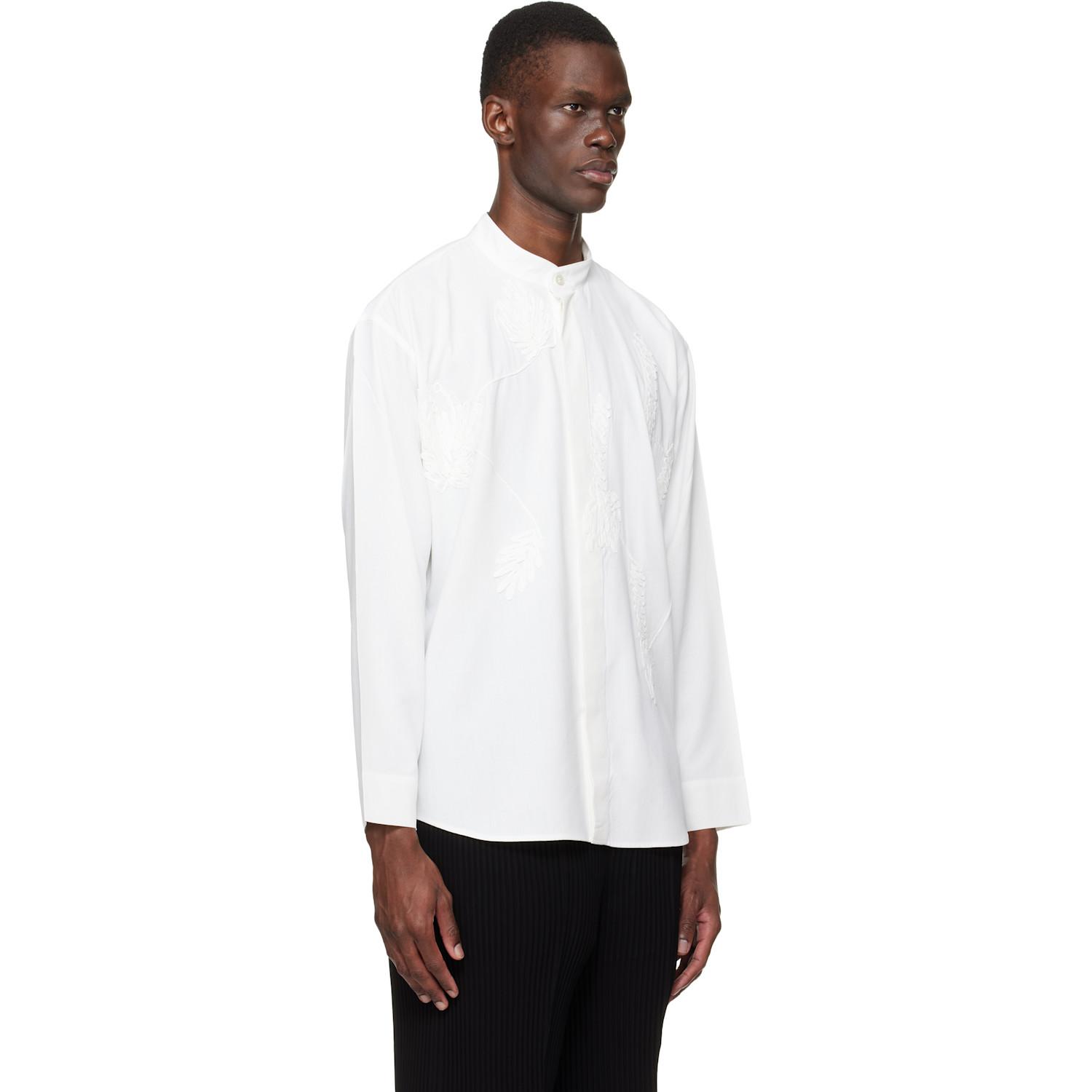 Homme Plissé Issey Miyake Embroidery Press Shirt in White for Men 