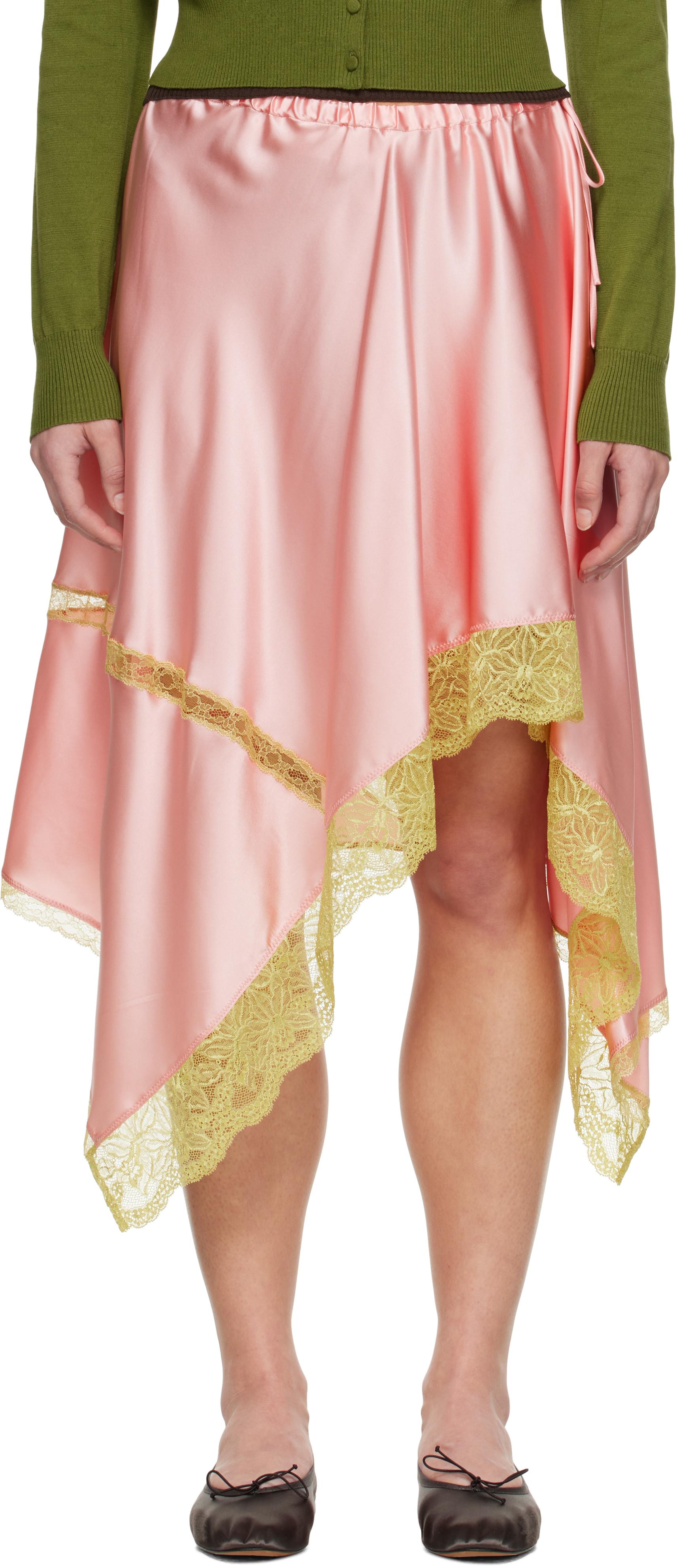 Dries Van Noten アシンメトリータイ ラッフルシルクタイトスカート