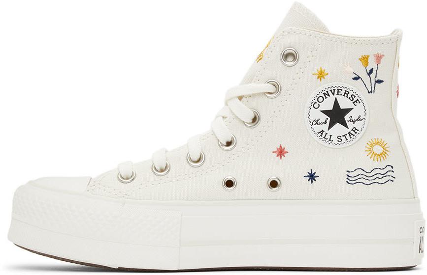 Converse blanche à plateforme - LacollesurloupShops