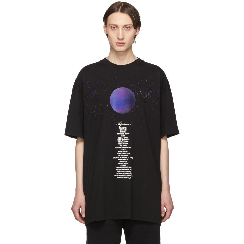 メンズ Vetements ブラック Neptune Planet Number T シャツ ブラック 