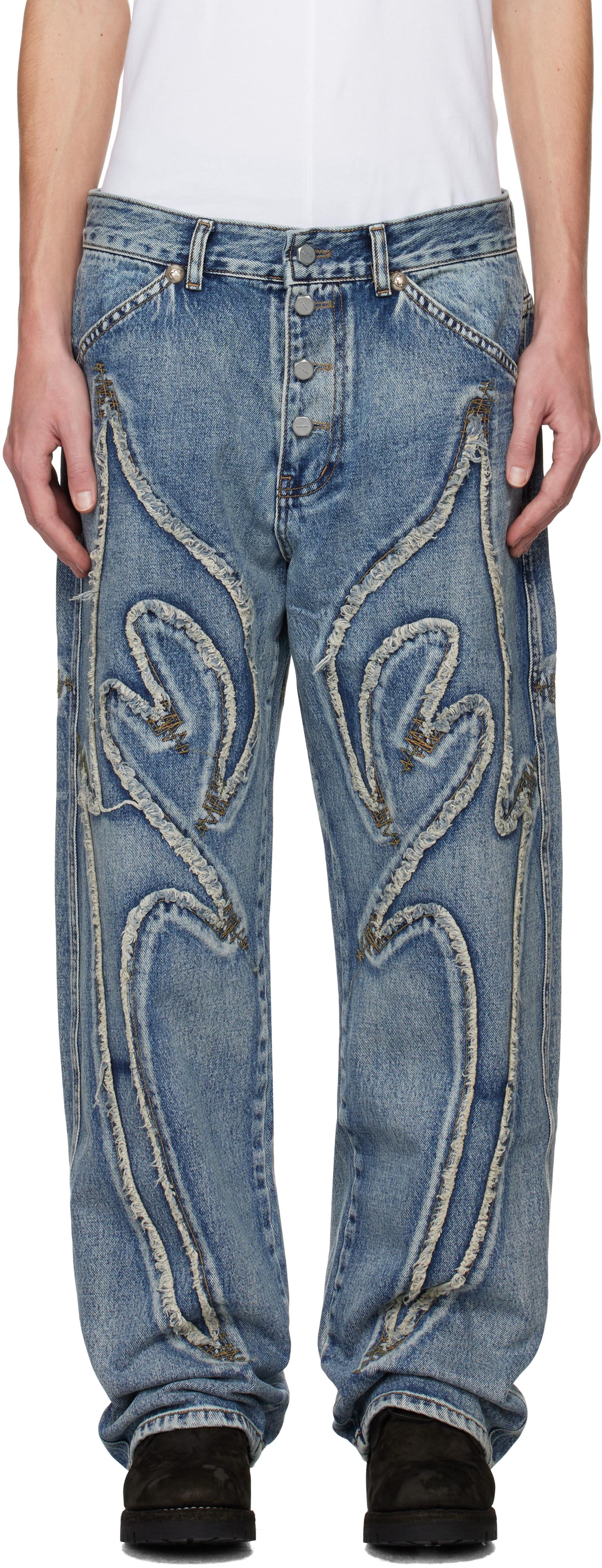THUG CLUB Laser-cut Jeans in Blue for Men | Lyst