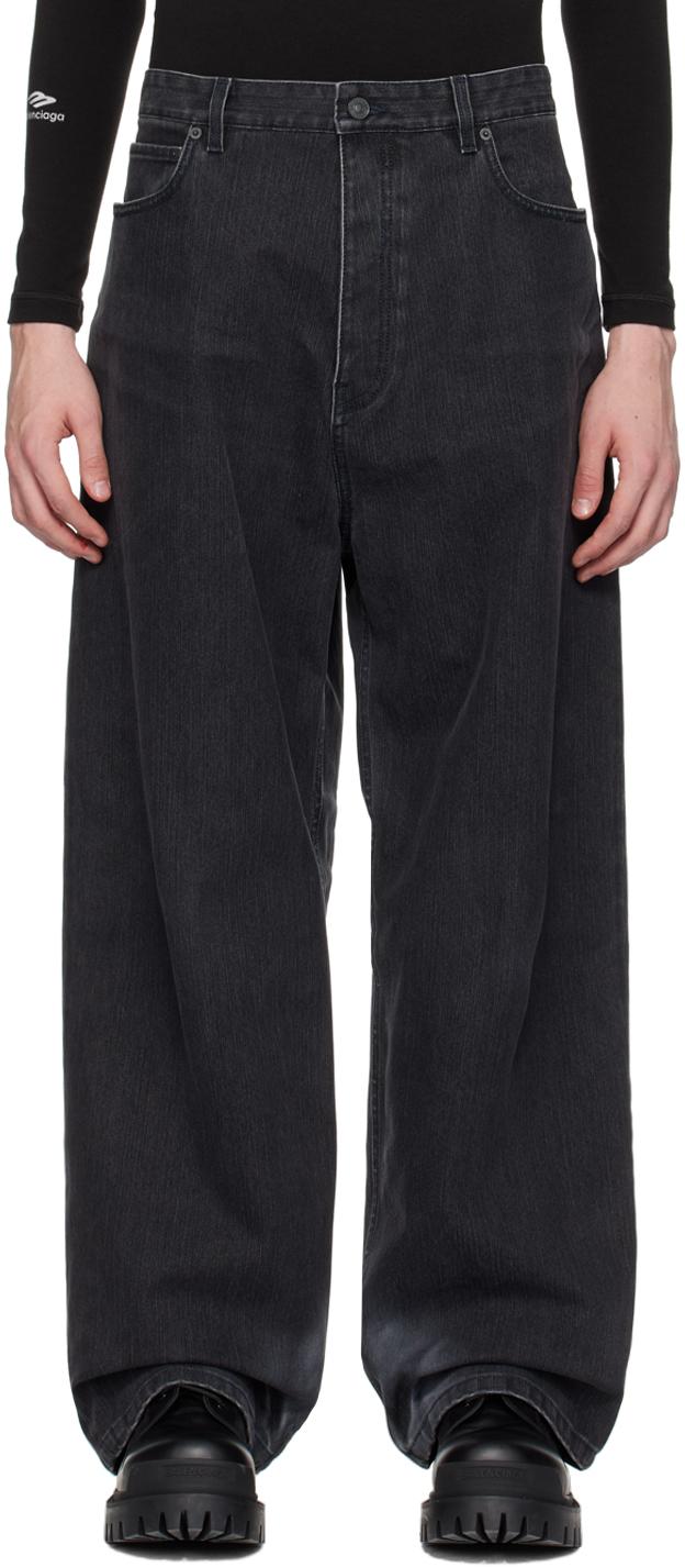 Balenciaga メンズ ブラック フェードジーンズ ジーンズ
