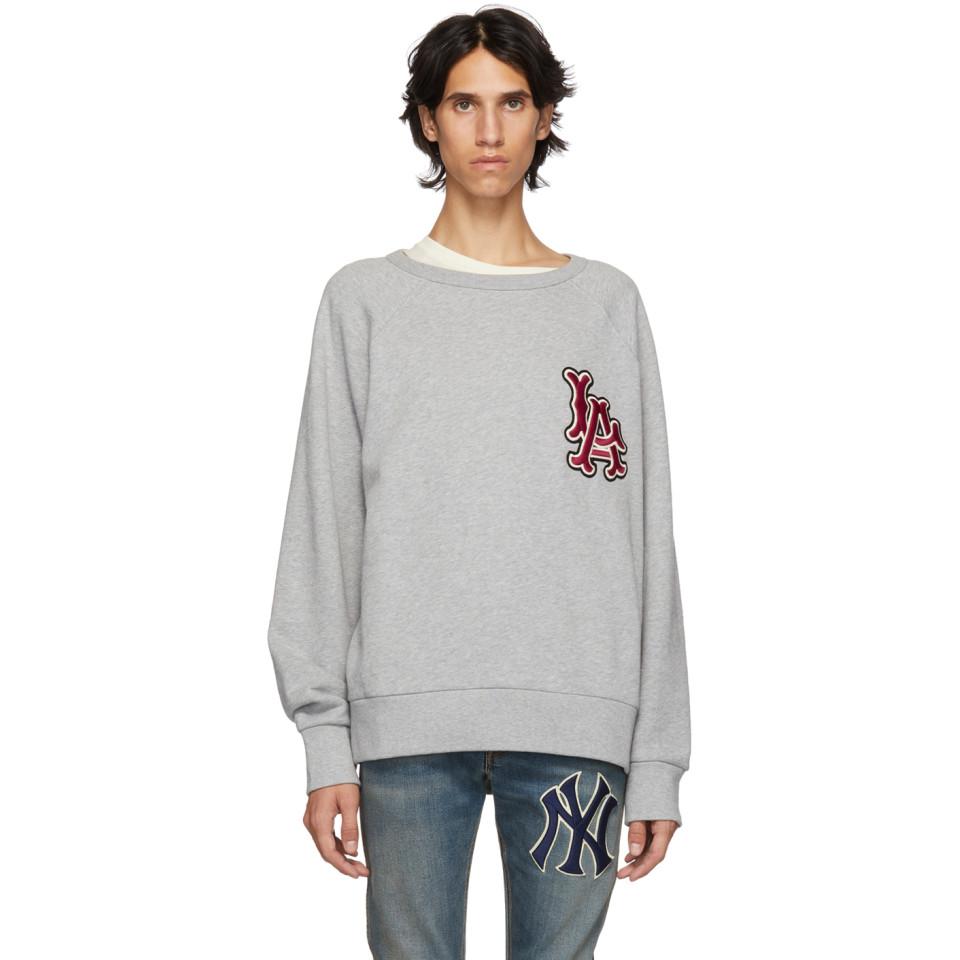 Gucci La Long Sleeved Sweatshirt in Gray for Men | Lyst