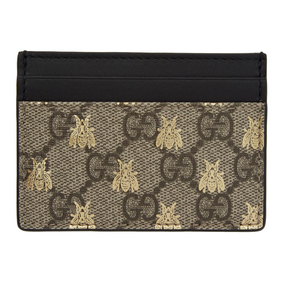Gucci GG Supreme Bees Card Case | Lyst