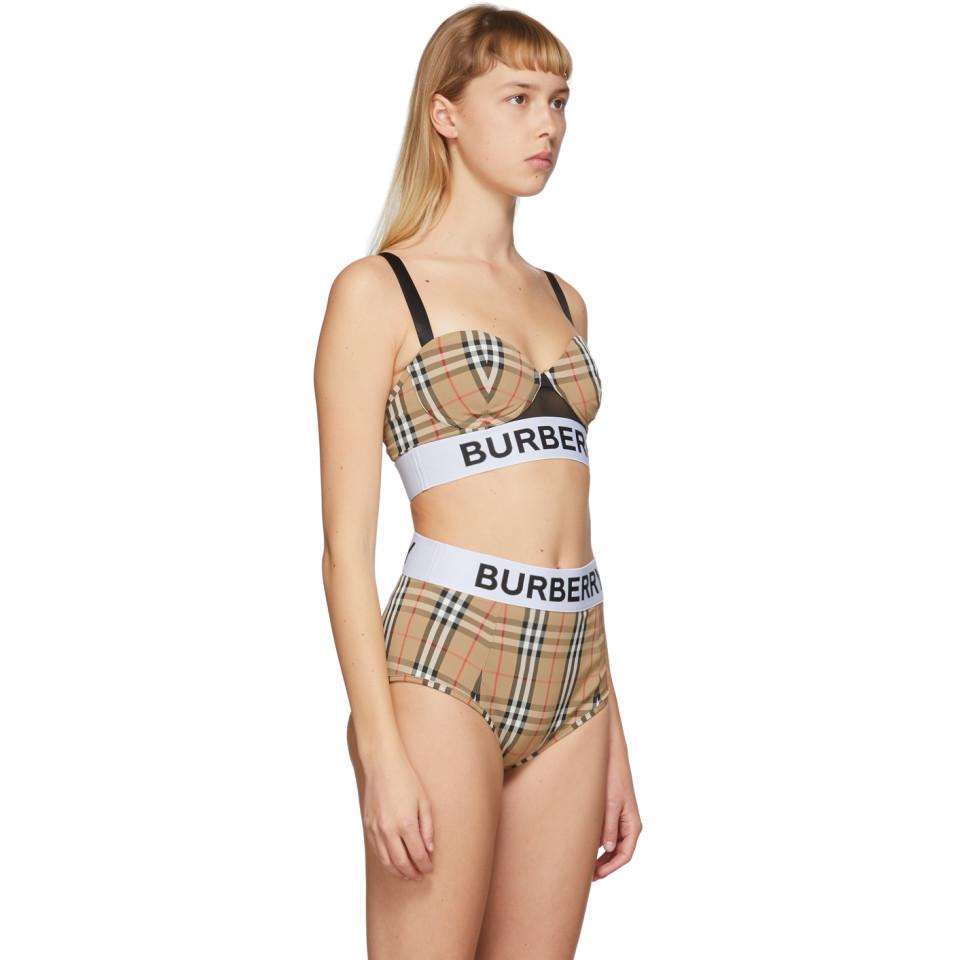 Burberry Beige Bethany Corset Bikini Top in Natural | Lyst