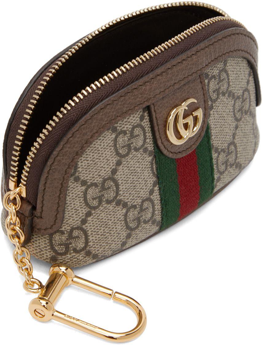 Auth GUCCI Ophidia coin case 644333 beige PVC leather coin purse wallet  [used]
