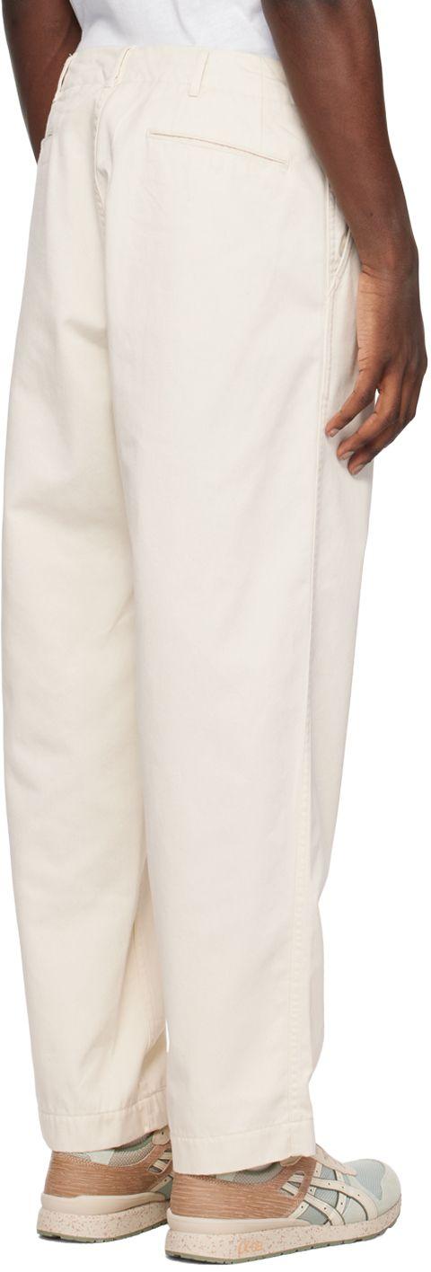 Nanamica Off-white Wide Chino Trousers in Natural for Men | Lyst