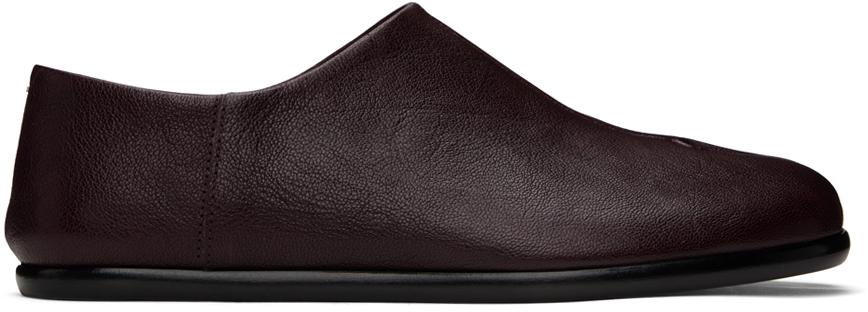 Maison Margiela メンズ ブラック バーガンディ Tabi バブーシュ 