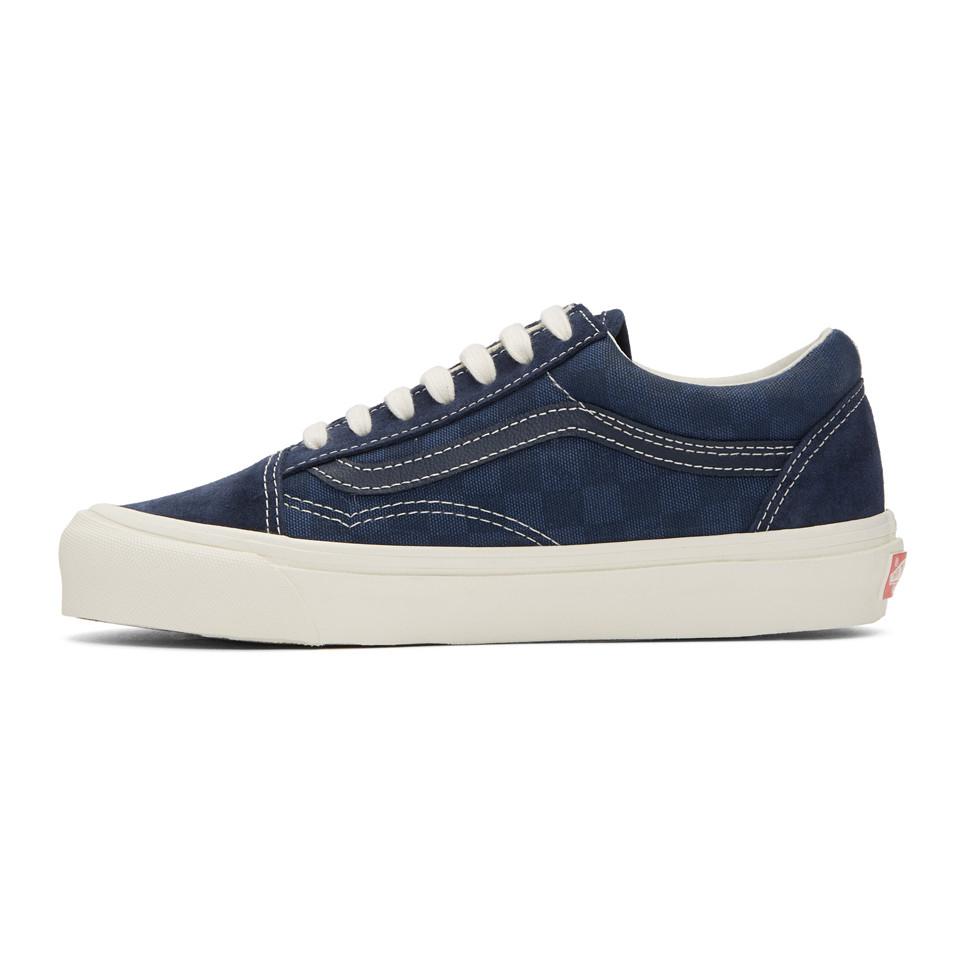 vans old skool checkerboard navy blue