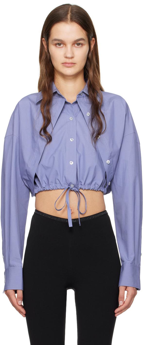T By Alexander Wang レディース ブルー レイヤード シャツ トップス