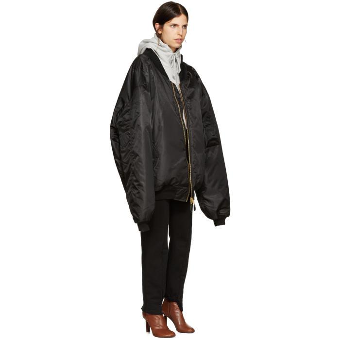 Vetements Oversized Bomber Jacket in Black | Lyst