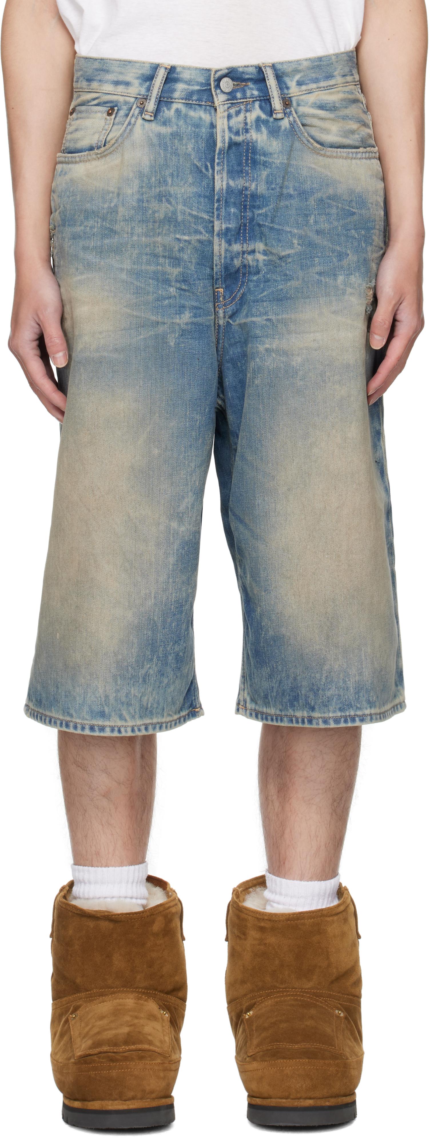 Acne Studios Loose Fit Denim Shorts in Blue for Men | Lyst
