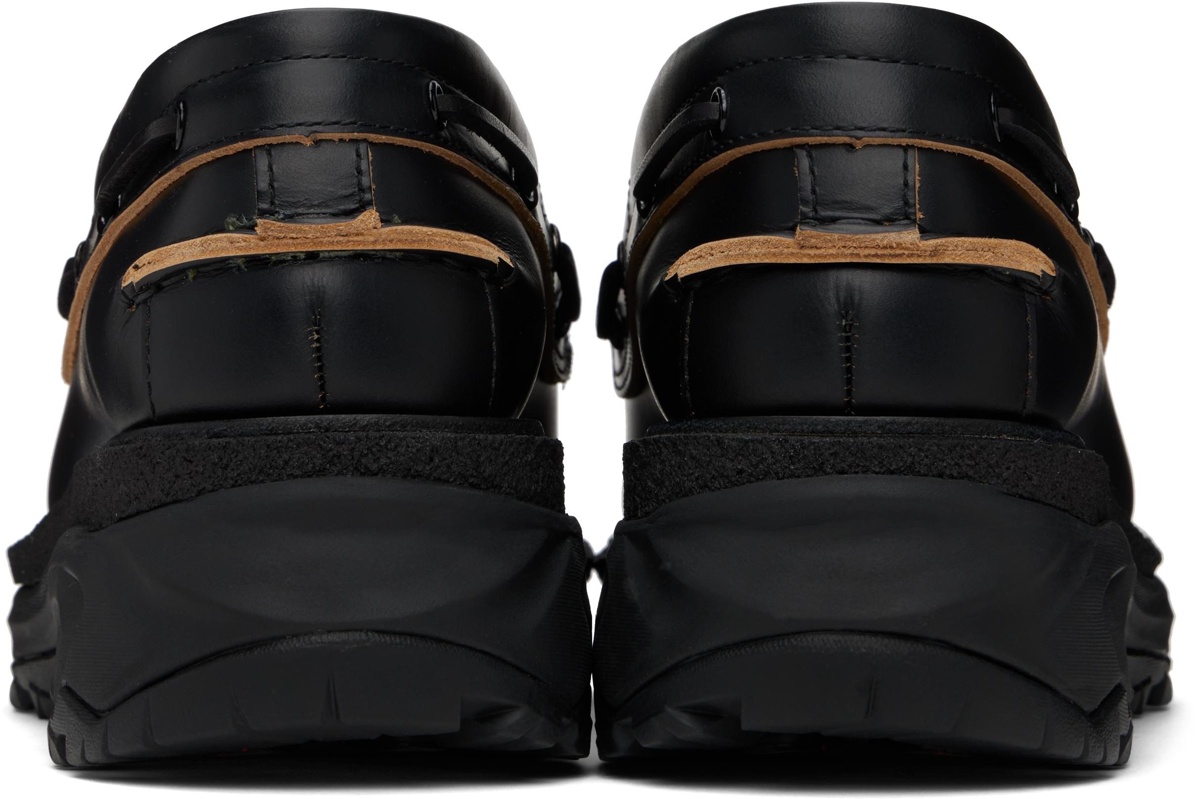 Sacai Leather Boat Shoes in Black for Men | Lyst