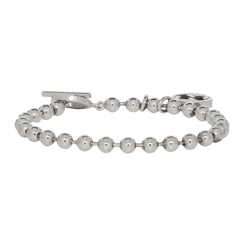 Gucci Silver Charm Ball Chain Bracelet in Metallic - Lyst