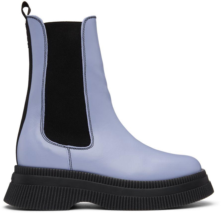 Ganni Blue Creepers Chelsea Boots Lyst