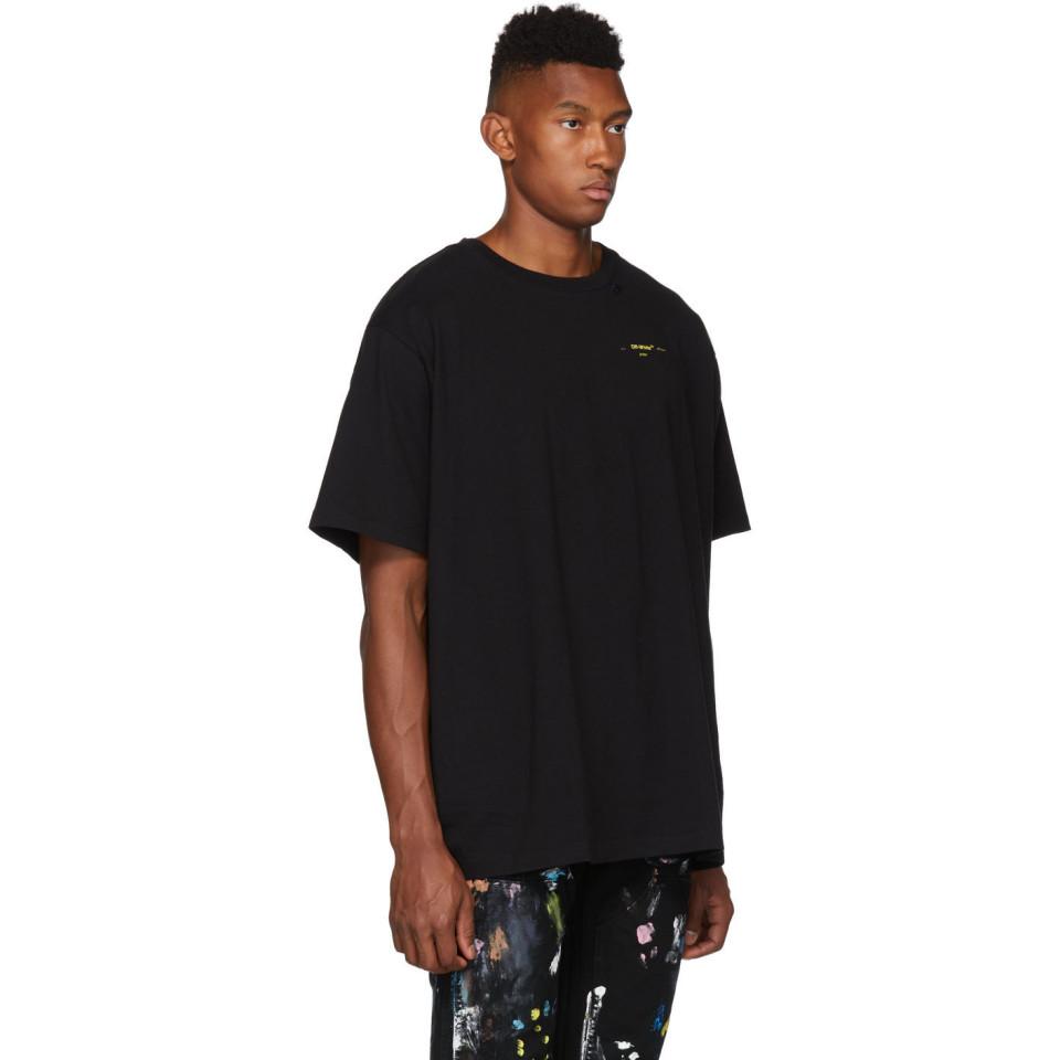 Off-White c/o Virgil Abloh Black And Yellow Painted Arrows T-shirt for Men  | Lyst