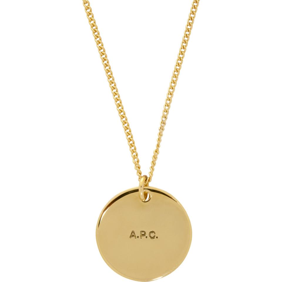 A.P.C. Gold Eloi Necklace in Metallic for Men | Lyst