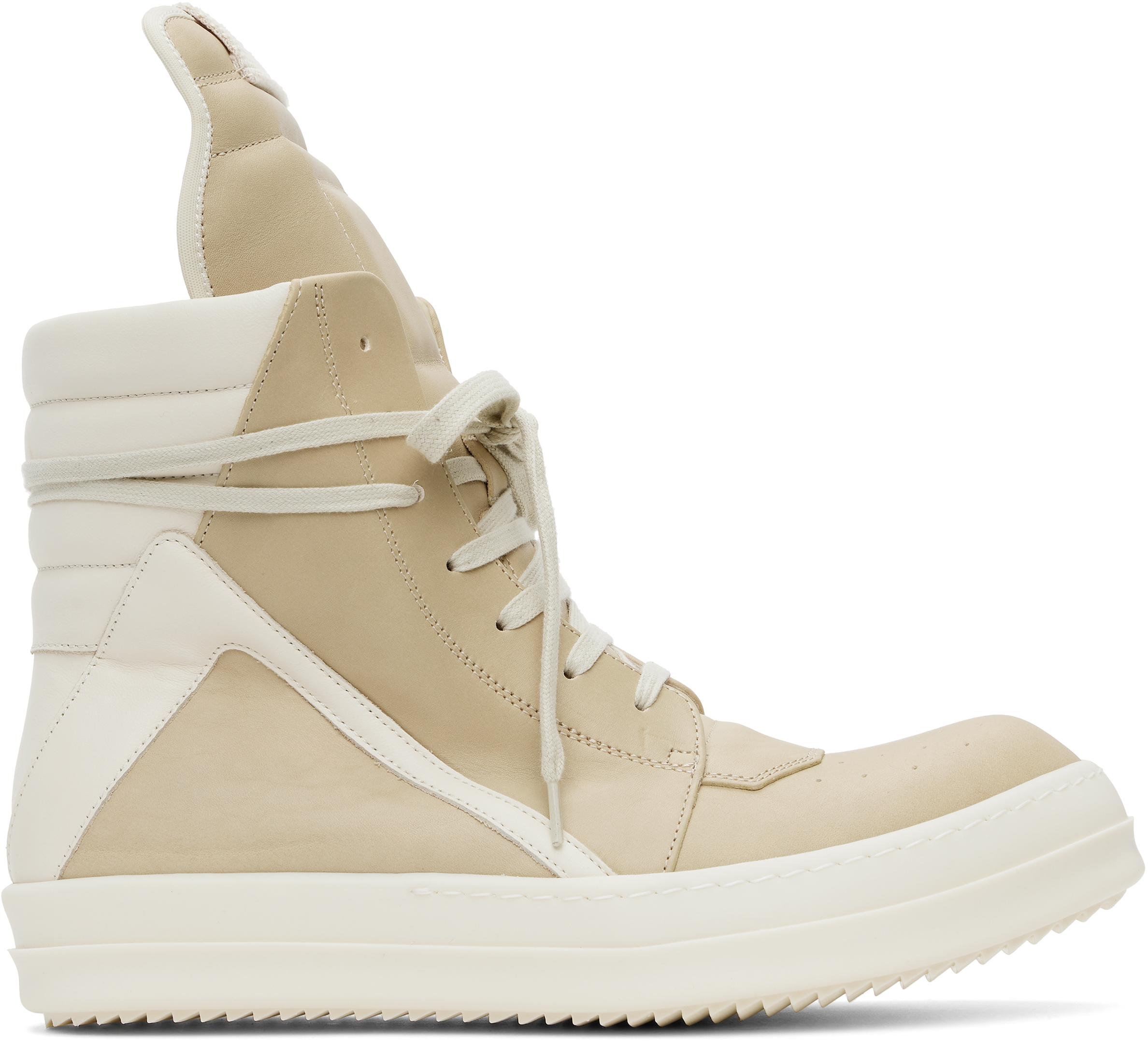 【Rick Owens】Hollywood Mega Geobasket スニーカー Black & Off-White Hollywood Geobasket Sneakers by Rick Owens