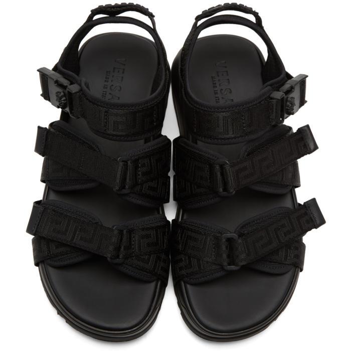 Versace Leather Black Hiking Sandals for Men - Lyst