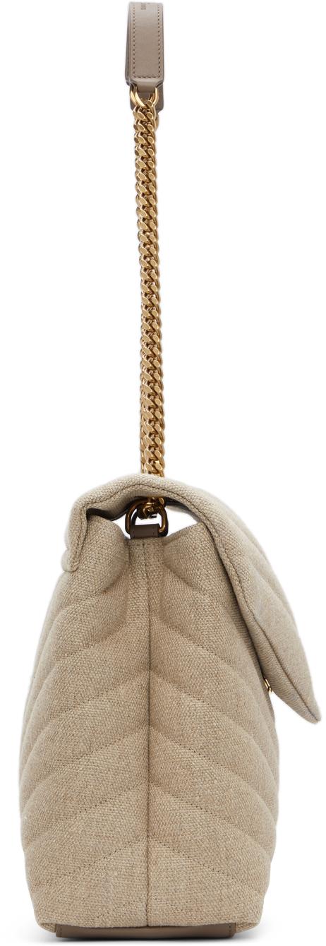 Saint Laurent Loulou Medium Quilted Leather Shoulder Bag - Beige