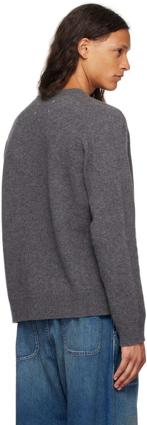 Maison Margiela メンズ ブラック グレー ウォッシュド セーター Maison Margiela メンズ ブラック グレー ウォッシュド セーター