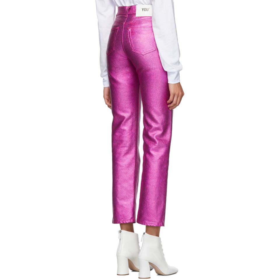 Pink metallic jeans Clearance