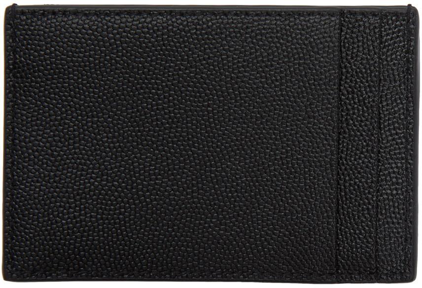 saint laurent black pebble grained uptown card holder