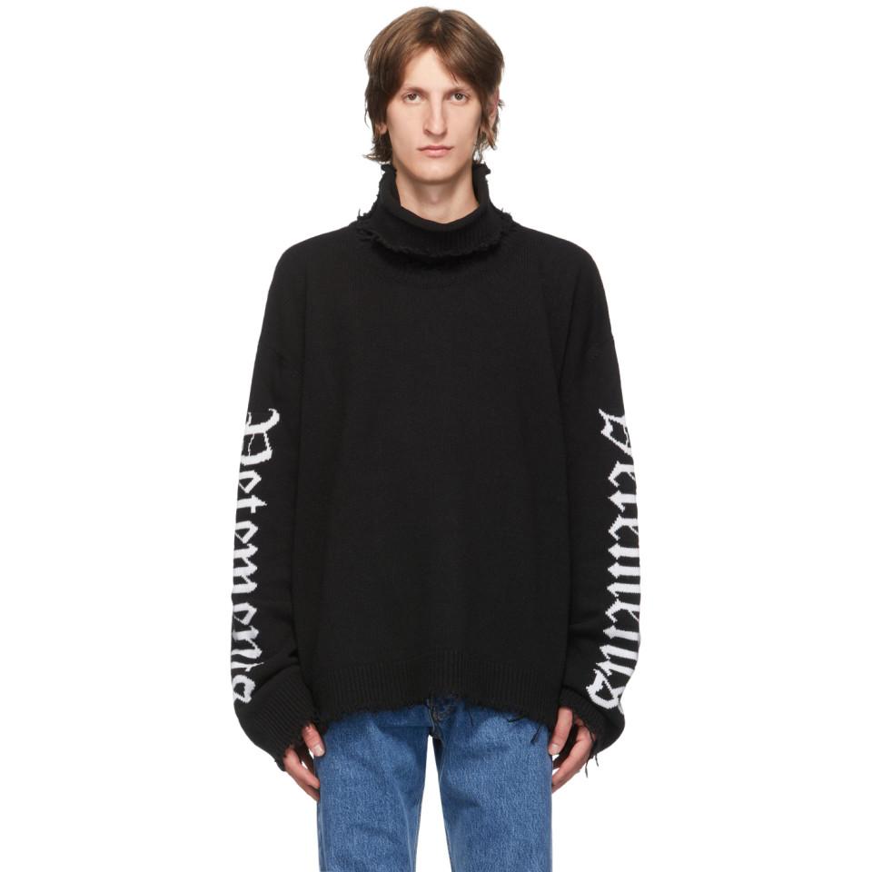 Vetements Wool Black Gothic Logo 