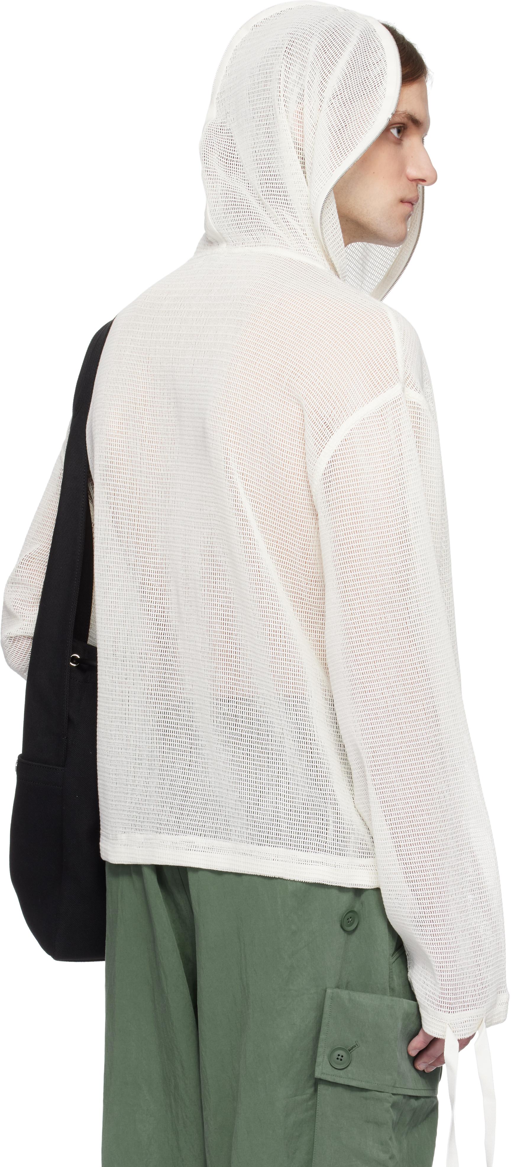 ★KENZO★ Paris Hooded Sweatshirt White FD55SW4484ME01 FD55S KENZO Paris Mesh Zip-up Hooded Sweatshirt in White for Men
