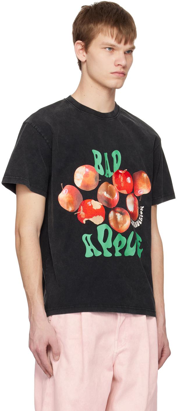 JW Anderson Gray 'bad Apple' Oversized T-shirt in Black for Men