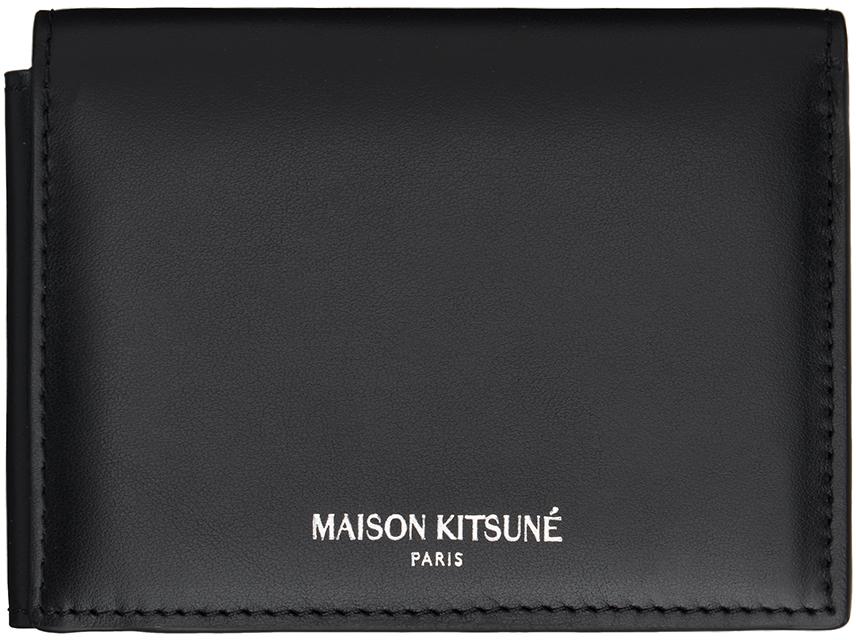 Maison Kitsuné Fox Head Trifold Wallet in Black for Men | Lyst