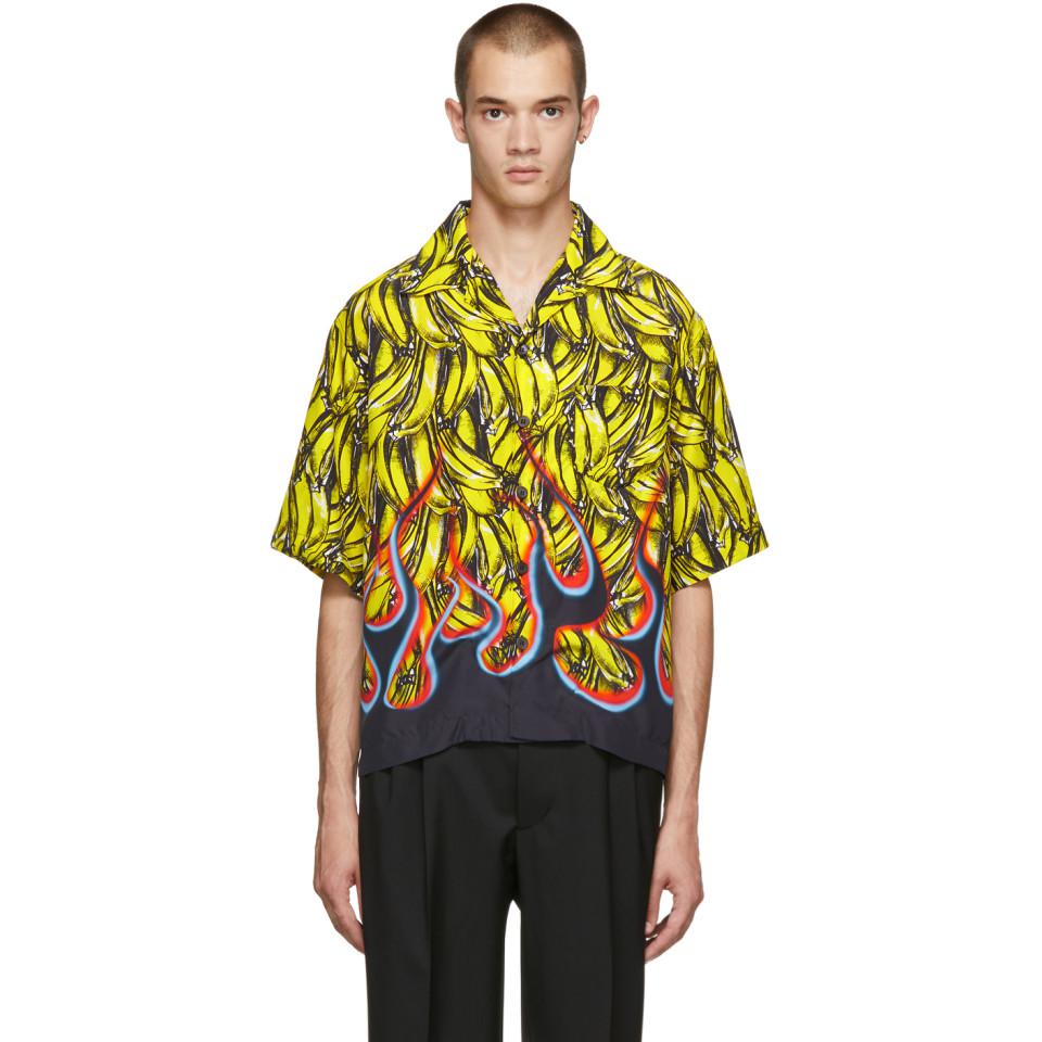 Chemise a manches courtes multicolore Bananas and Flames Synthétique Prada  pour homme | Lyst