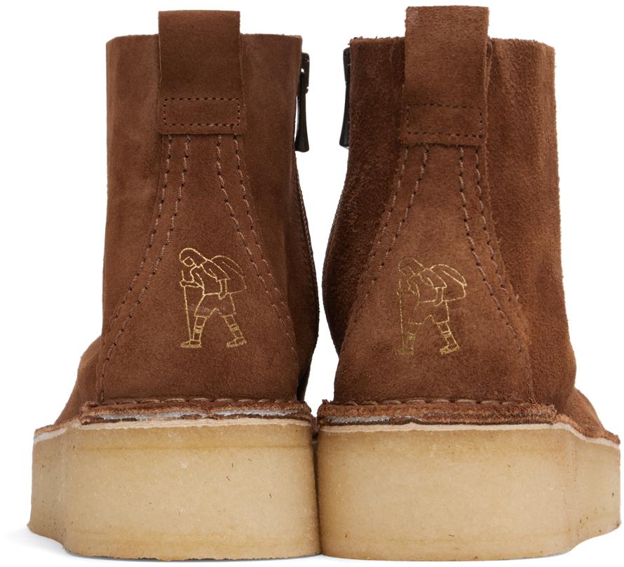 Clarks Trek Wedge Boots in Brown Lyst