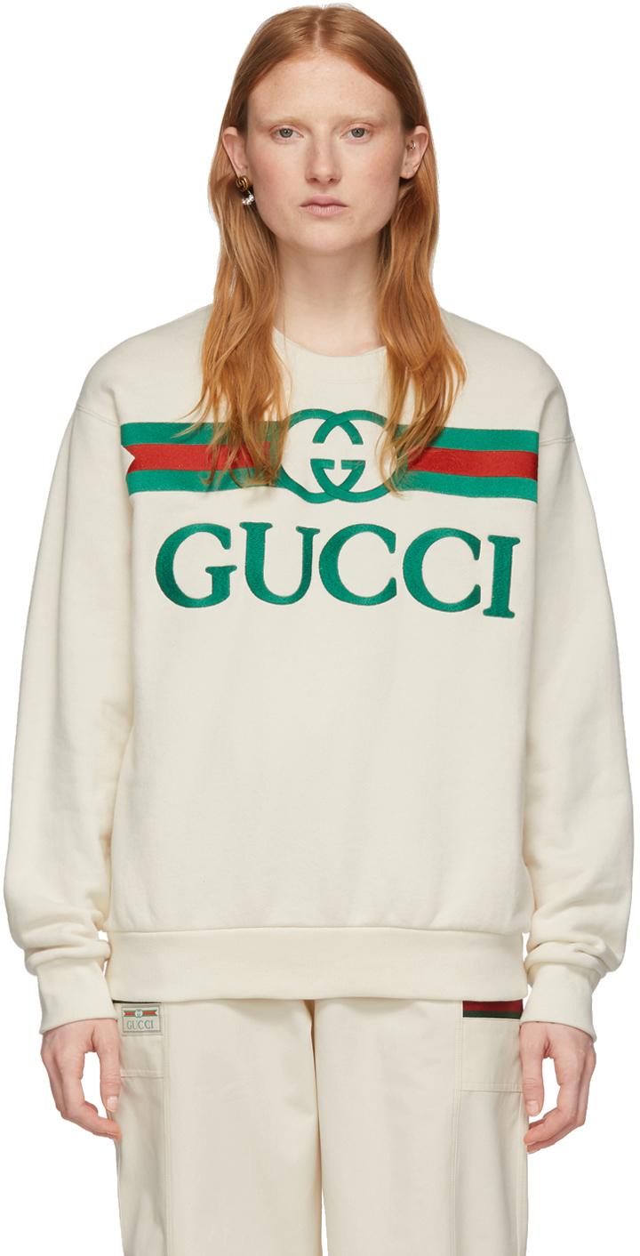 Gucci Off-white Vintage Logo Sweatshirt | Lyst