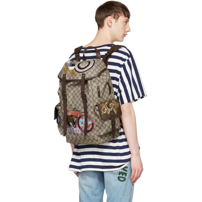 Gucci Beige Gg Supreme Donald Duck Backpack in Natural for Men | Lyst