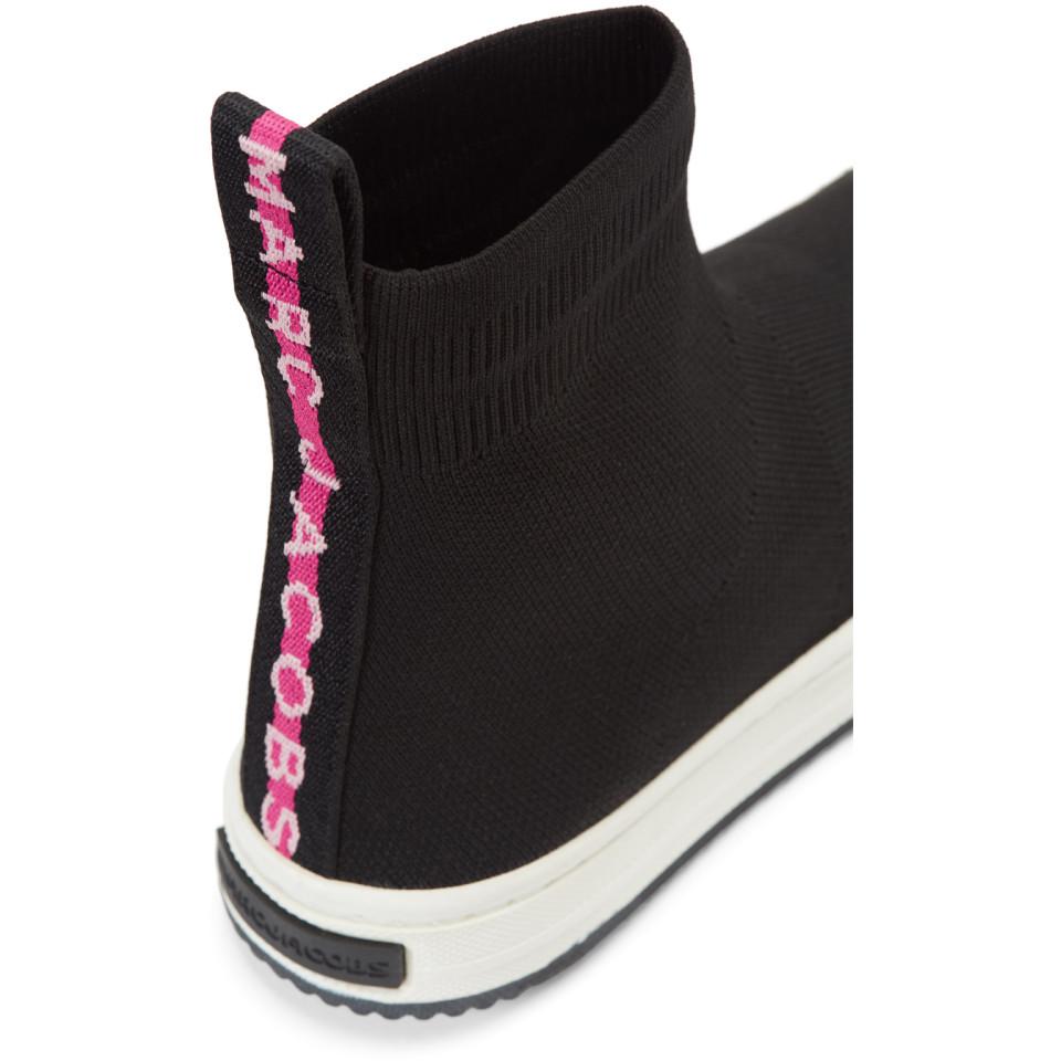 Marc Jacobs Solid Logo Dart Sock Sneaker in Black | Lyst