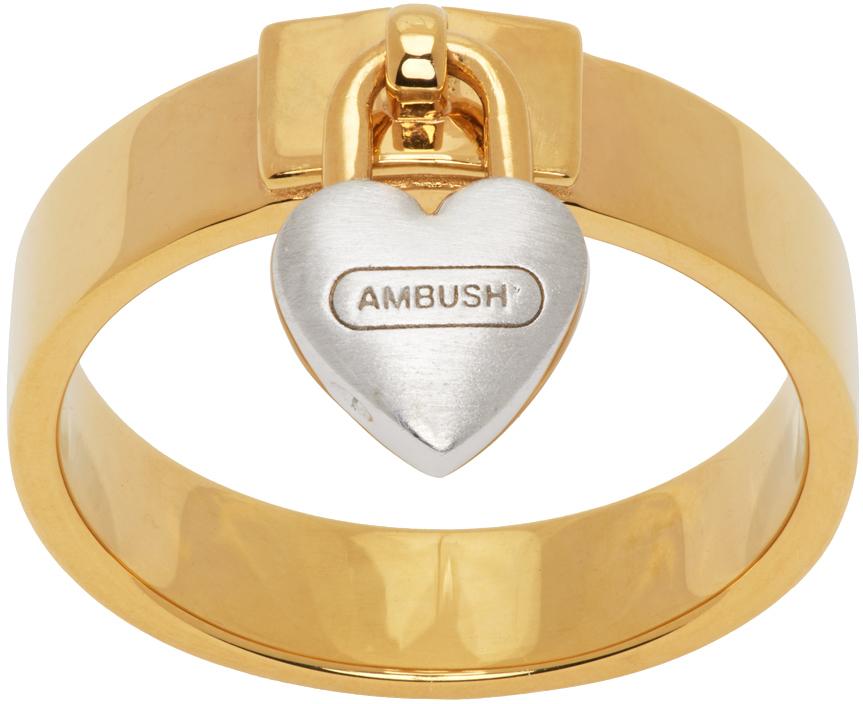 Ambush レディース メタリック ゴールド Heart Padlock リング リング