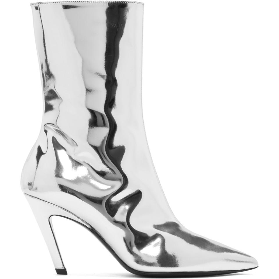 balenciaga silver boots
