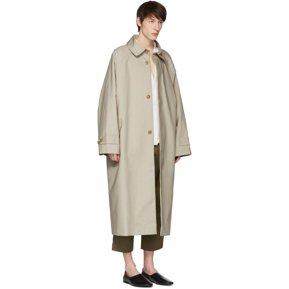 Hed Mayner Beige Cotton Trench Coat in Natural for Men | Lyst Canada