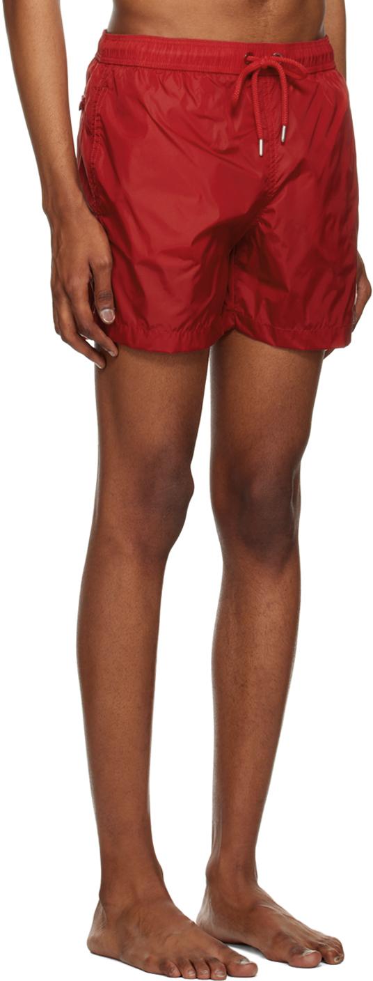 Moncler Red Drawstring Swim Shorts for Men Lyst UK