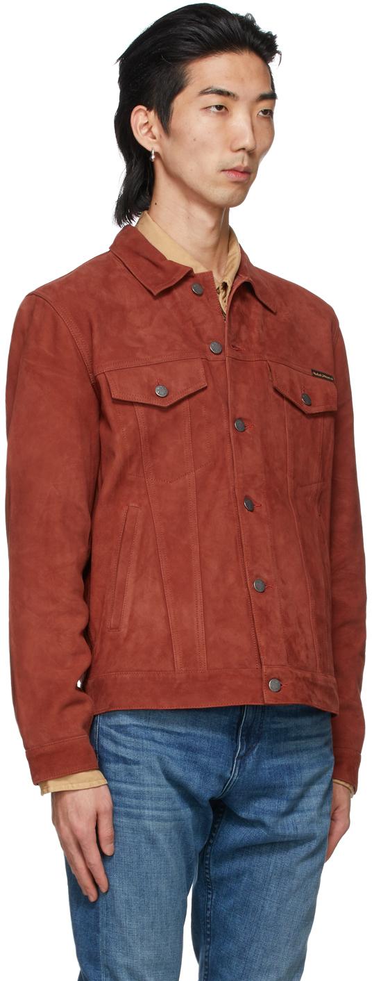 Nudie Jeans Suede Robby Jacket in Red 