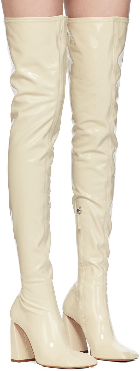 Amina muaddi white boots cheap