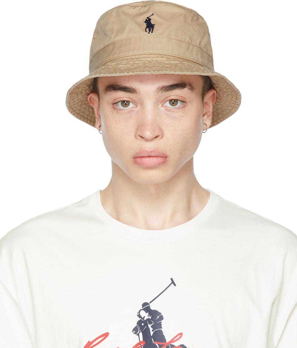 Polo Ralph Lauren Cotton Bucket Hat in Khaki (Natural) for Men - Lyst